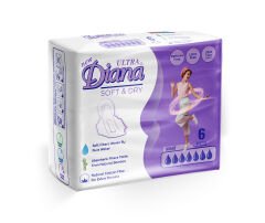 Diana Yeni Bambo Kadin Pedi Gece 6 adet  x 3
