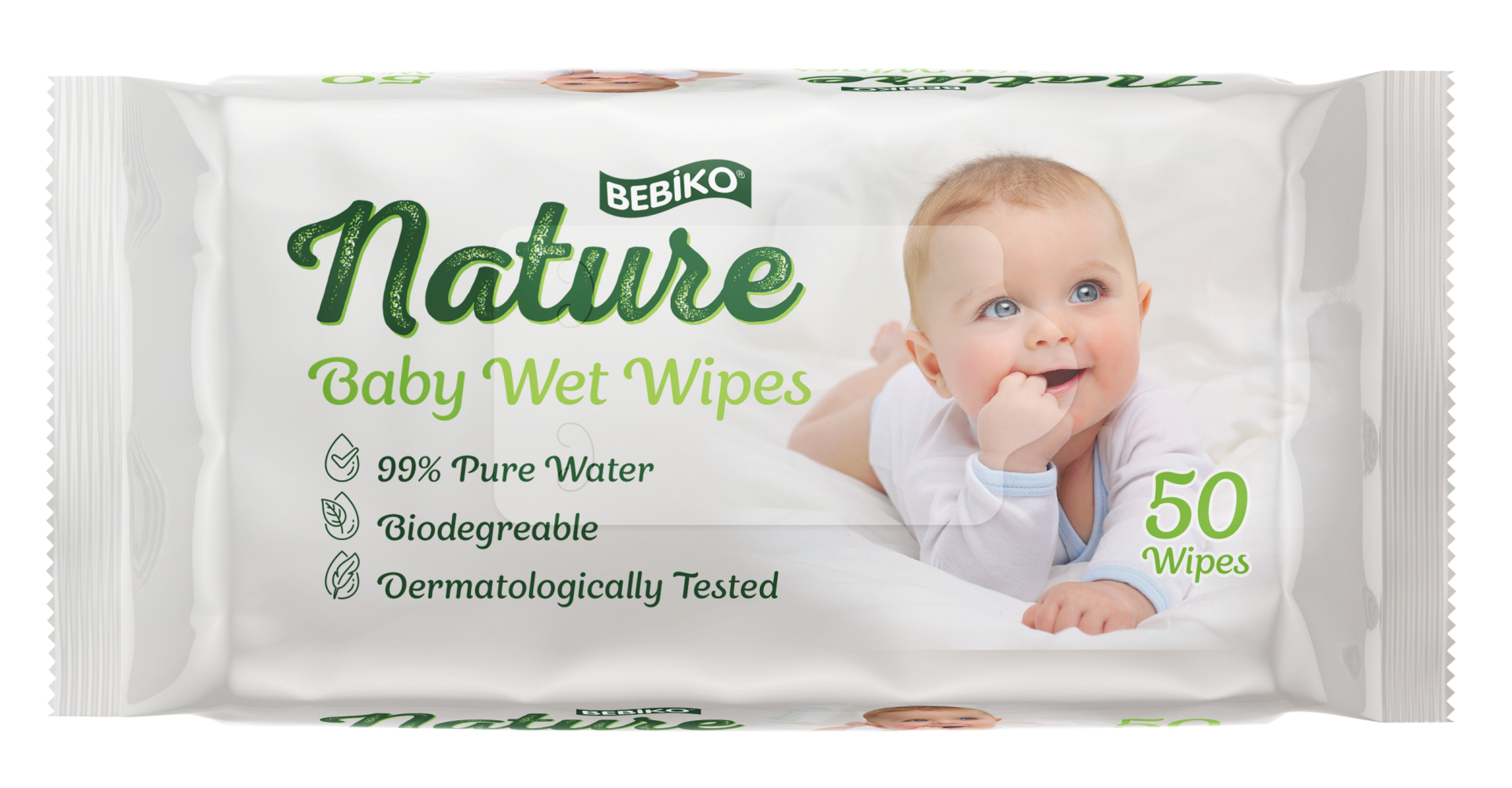 Bebiko Nature dogal kokusuz su bazli mendil 50 lik x 12