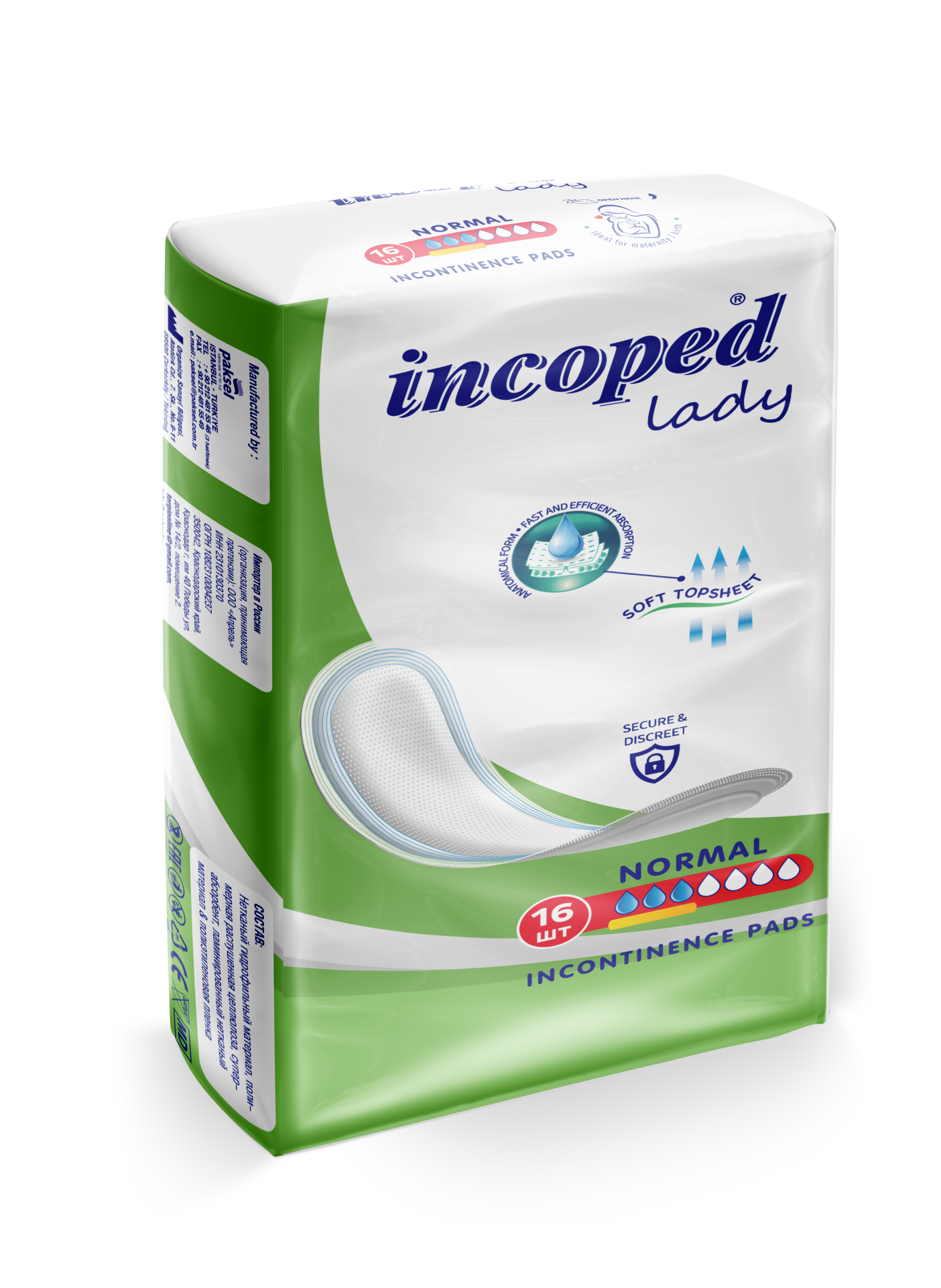 İncoped Mesane Pedi Kadin Normal 16 adet x 1