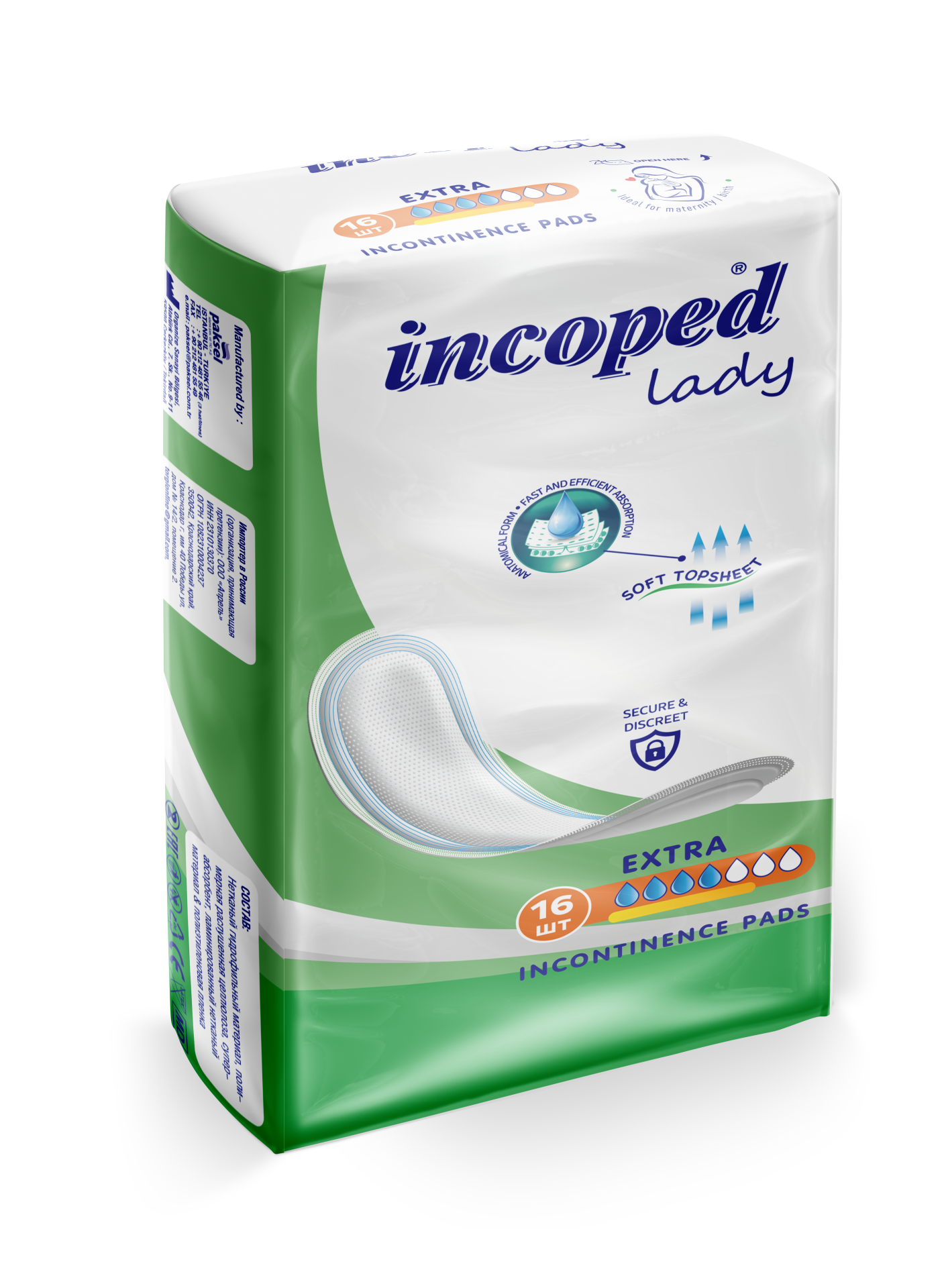İncoped Mesane Pedi Kadin Extra 16 adet x 1