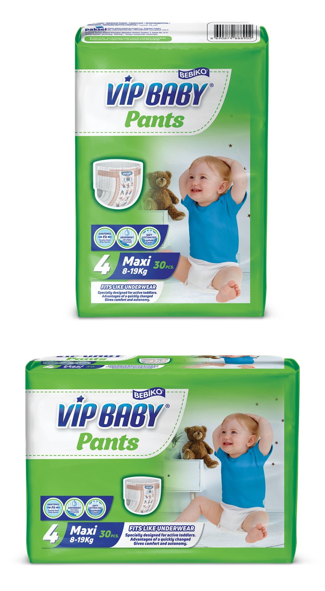 Vip Baby Active&Soft 4 Maxi Plus 30 Adet x 4